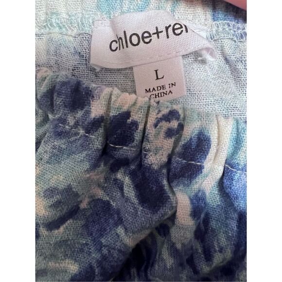 Chloe+Rene blue floral off shoulder jumper SZ L - Picture 3 of 4